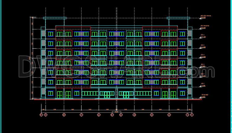 33. Cad Drawings Of A 6-storey Apartment Building Project With A Total Floor Area Of 6,000 Square Meters (2)