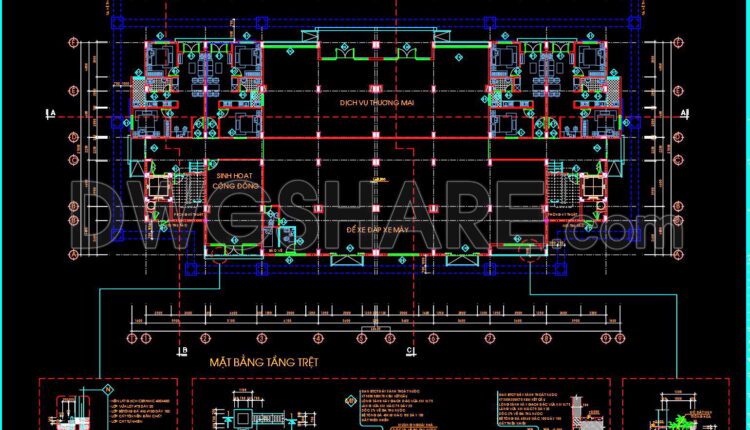33. Cad Drawings Of A 6-storey Apartment Building Project With A Total Floor Area Of 6,000 Square Meters (7)