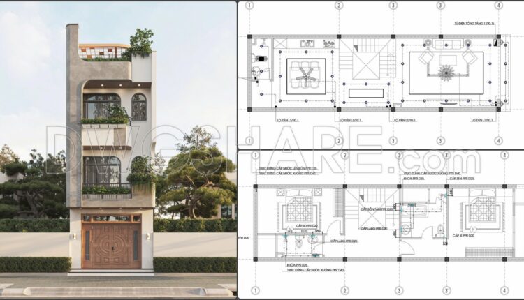 343. Free Download Of Mechanical And Electrical Construction Design Drawings For A 3-story House (9)