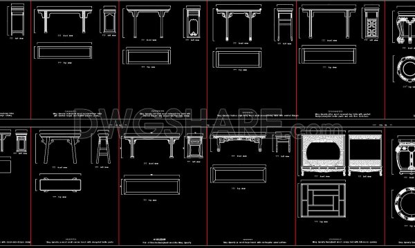 1 year ago
                

                
             943352. Free CAD Blocks – Chinese Tables Collection