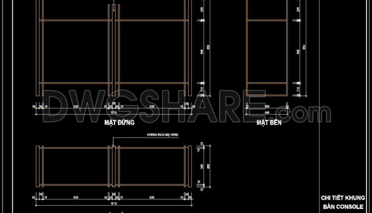 360. Free Cad Drawing Modern Console Table Design
