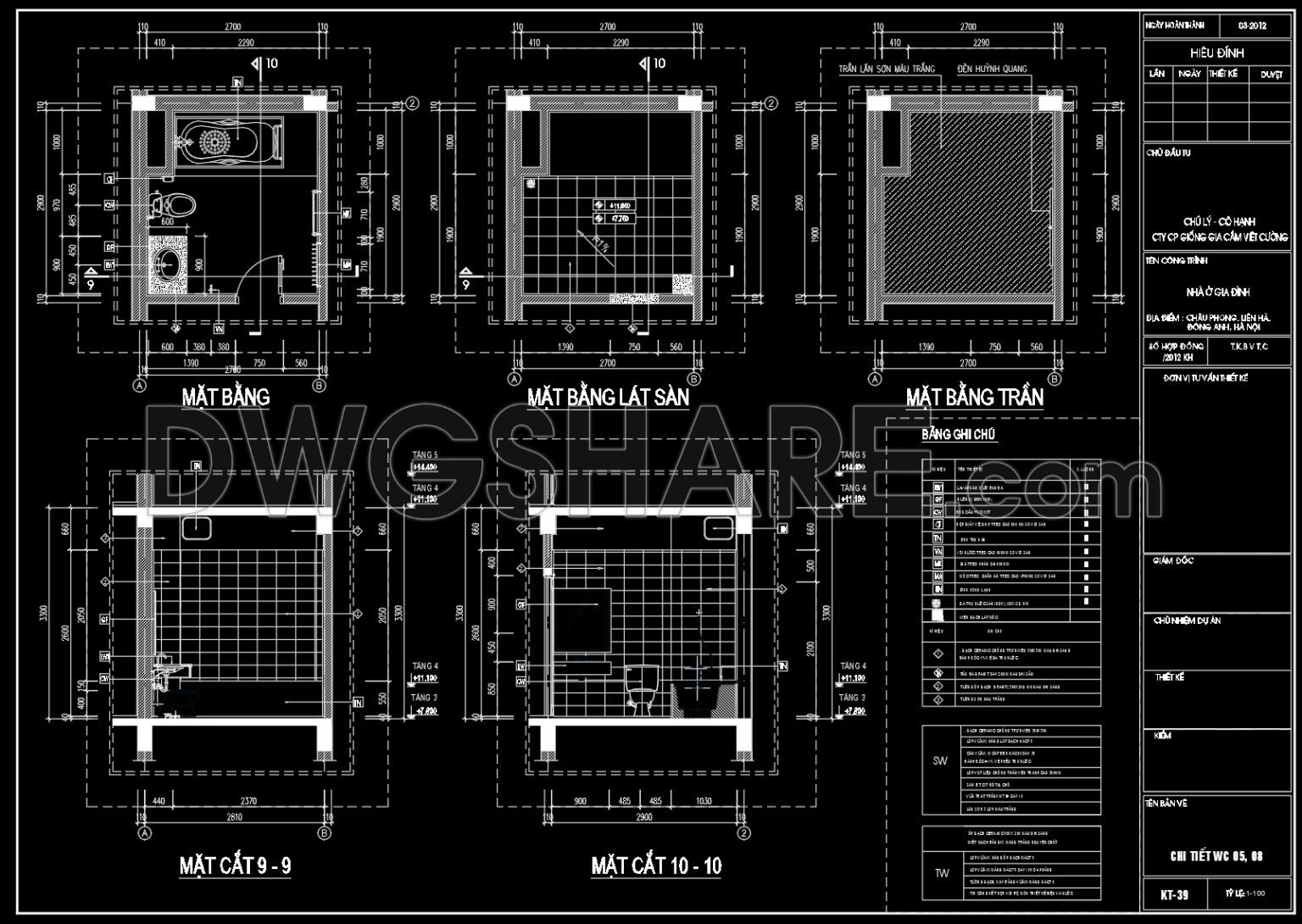 378. Free Download Detailed Residential Bathroom CAD Drawings