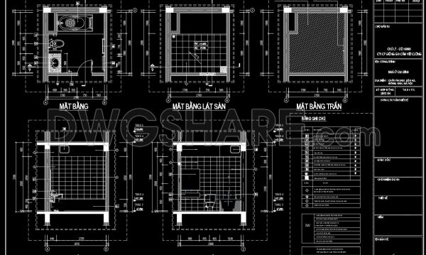 378. Free Download Detailed Residential Bathroom CAD Drawings
