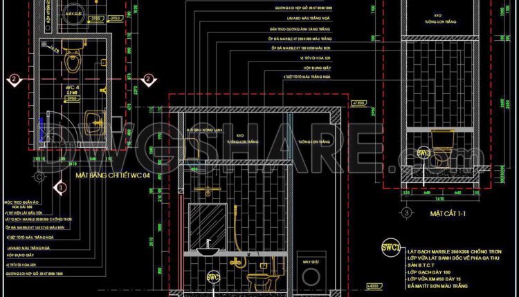 379. Free Download Detailed Residential Bathroom Cad Drawings (2)