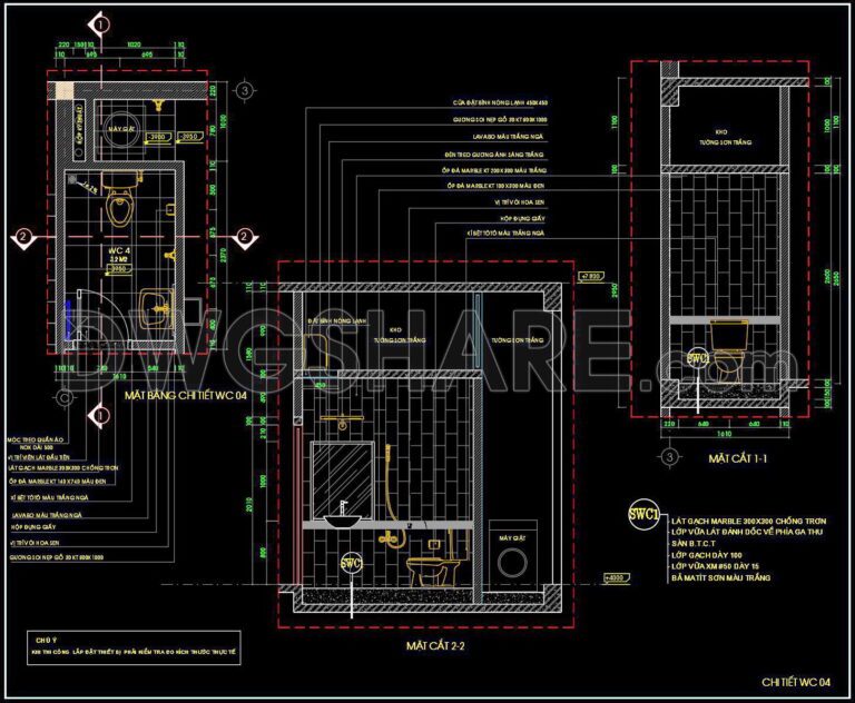 379. Free Download Detailed Residential Bathroom CAD Drawings
