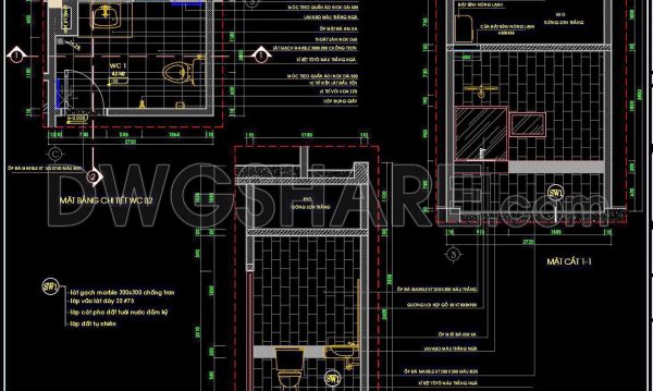 379. Free Download Detailed Residential Bathroom CAD Drawings