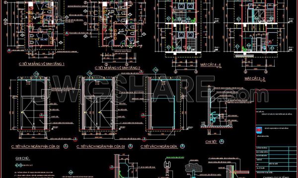383. Free Download of Detailed CAD Drawings for Sanitary Layouts of a 15-Story Apartment Building