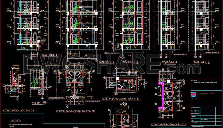 383. Free Download Of Detailed Cad Drawings For Sanitary Layouts Of A 15-story Apartment Building (2)