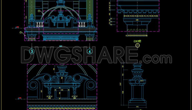 419. Free Download Of Cad Drawings Of European Classical Architectural Details (3)