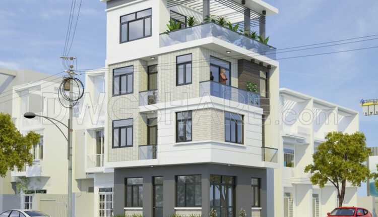 429. Download Cad Design Drawings For A 4-story House With Dimensions 6.5m X 7.5m (1)