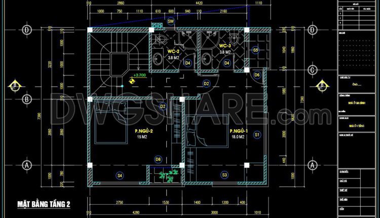 429. Download Cad Design Drawings For A 4-story House With Dimensions 6.5m X 7.5m (3)