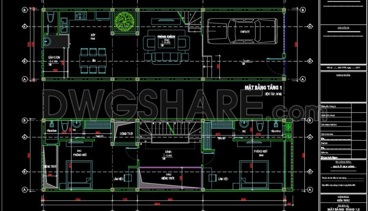 430. Free Cad Download 4-story Townhouse Floor Plans (6m X 16m)
