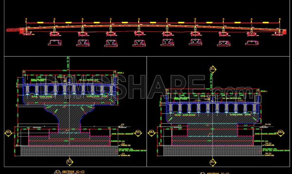 626. Free CAD Drawings of Concrete Bridge Piers and Footing Details