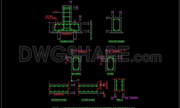 628. ACI 318M Reinforcement Protection Details – Free CAD Template Download