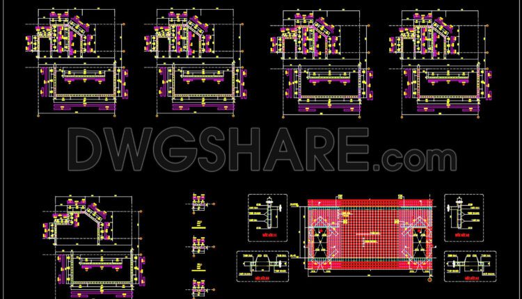 629. Concrete Wall Reinforcement Cad Drawings – Free Dwg Download