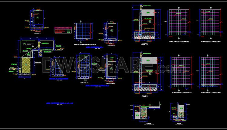 630. Free Essential Cad Template Containment Wall Elevations And Sections