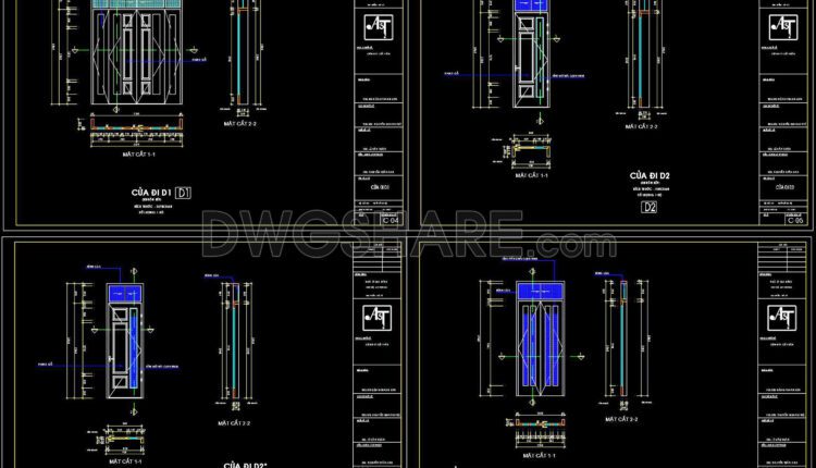 685. Free Download – Complete Cad Drawings Of Doors And Windows For Residential Buildings (1)
