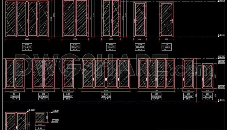 689. Free Detailed Cad Drawings Of Doors, Windows For Download (1)