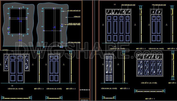691. Free Detailed Cad Drawings Of Doors, Windows For Download (1)