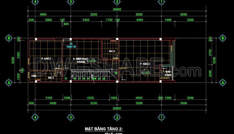 94. Download Free Detailed Cad Drawings Of Floor Plans For A 3-story Townhouse (2)