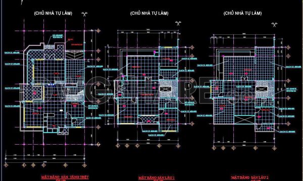 1 year ago
                

                
             45395. Download free detailed CAD drawings of floor plans for a 3-story townhouse