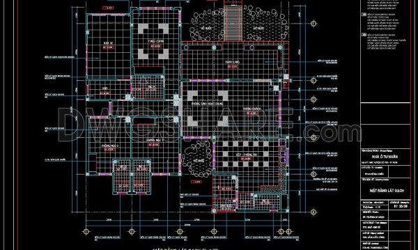 96. Free Download of Residential Floor Tiling CAD Plan