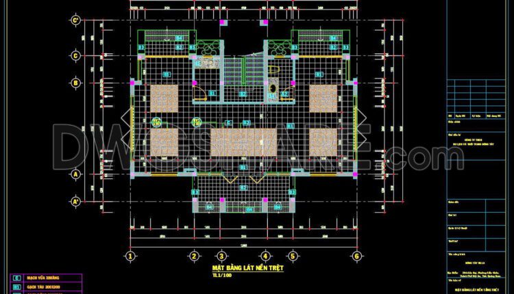97. Free Download Ground Floor Tiling Cad Plan For Residential Projects