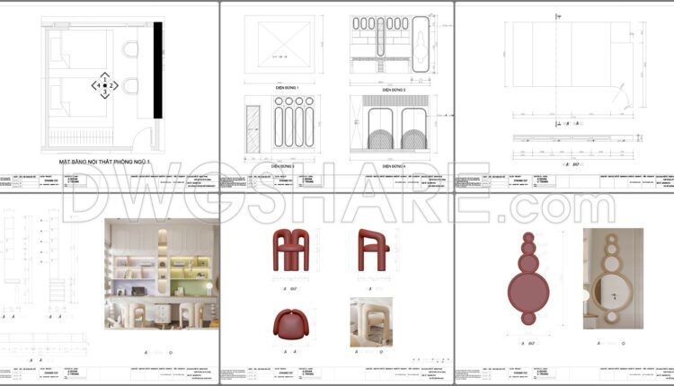 101. Download Free Detailed Design Drawings For An 14-square-meter Bedroom