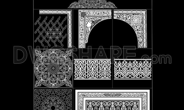 195. Free Download of Decorative Pattern Design CAD Blocks