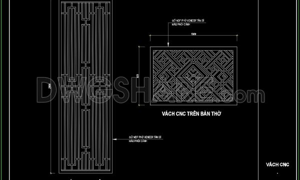 209. Free Download CNC Partition CAD Drawing – Side Panels and Altar Design