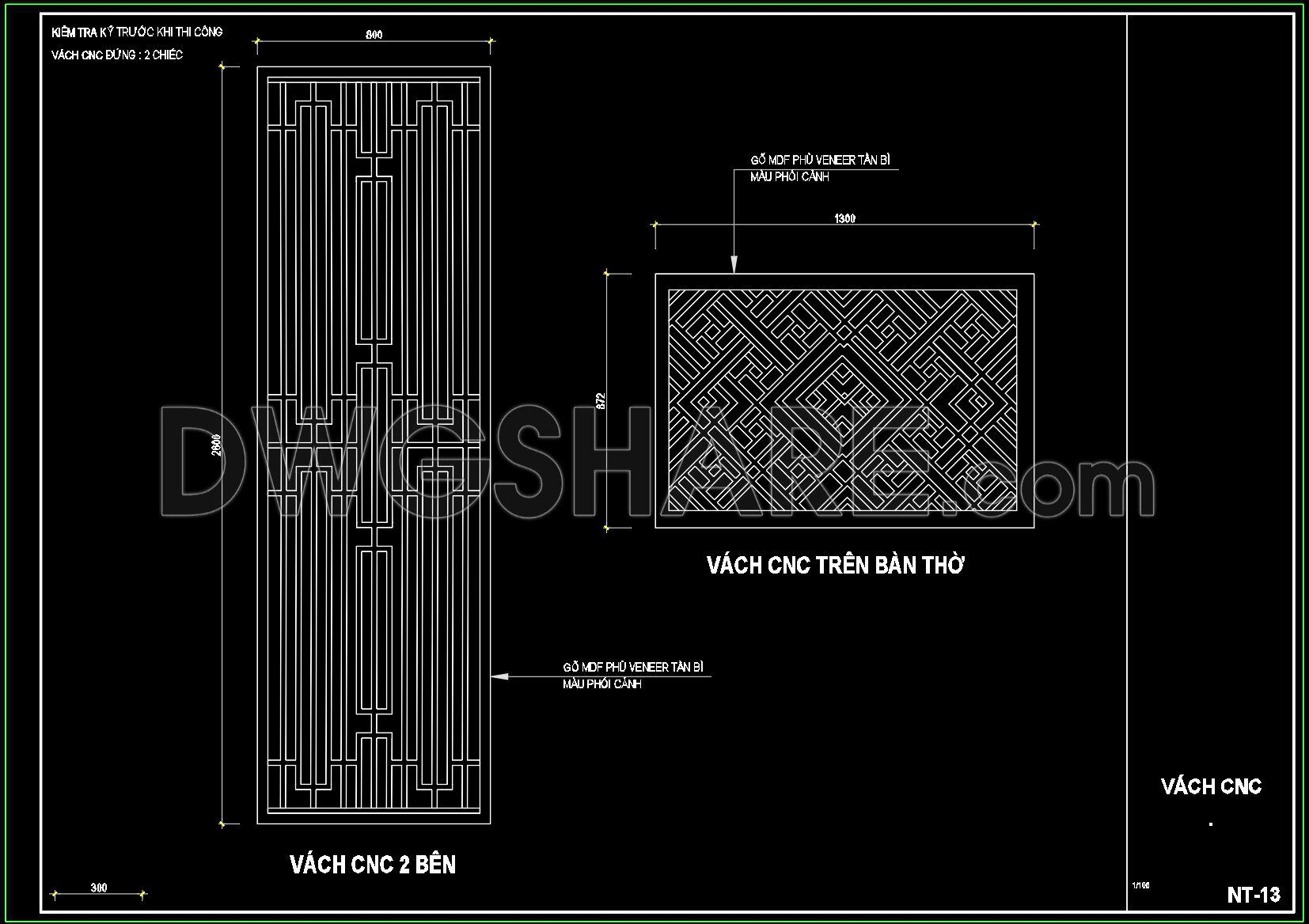 209. Free Download Cnc Partition Cad Drawing – Side Panels And Altar Design