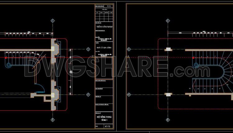 320. Free Download Detailed Cad Drawings Of Townhouse Stairs (1)