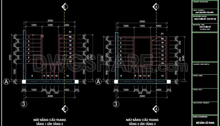 322. Free Download Detailed Cad Drawings Of Townhouse Stairs (1)