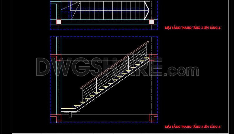 324. Free Staircase Cad Drawings For Multi-floor Houses (2)