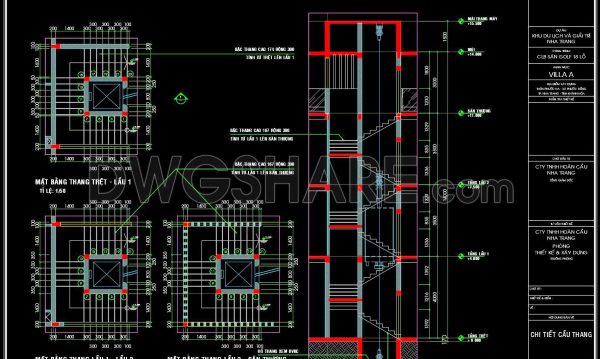 1 year ago
                

                
             1,230325. Free Download Multi-Level Staircase CAD Drawing – Section and Floor Plans
