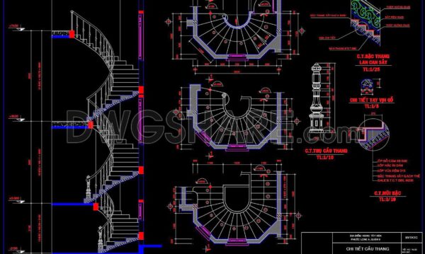 328. Free Download detailed CAD drawings of townhouse stairs