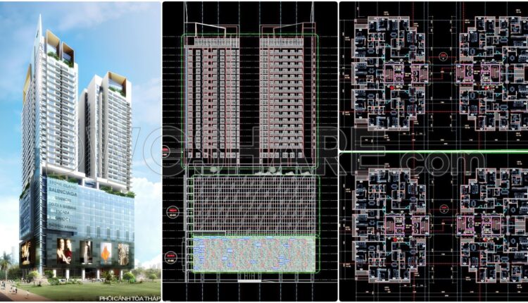 34. Download Complete 30-storey Commercial, Service, Office & Residential Building Detailed Design Drawings (1)