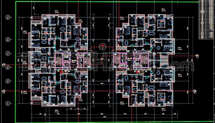 34. Free Download Cad Drawing – 20th Floor Plan Of Mixed-use Tower