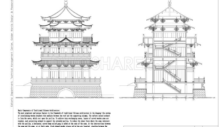 35. Free Download Detailed Cad Drawings Of Traditional Chinese Dou Gong Structure (1)