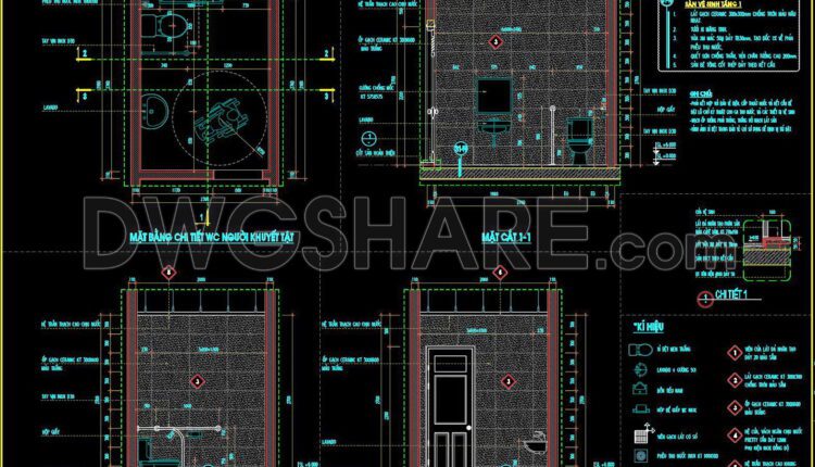 385. Free Download Disabled Toilet Detail Drawing With Full Dimensions