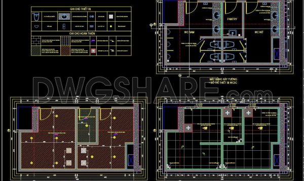 1 year ago
                

                
             473386. Free download of CAD technical drawings for the construction of bathrooms in townhouses