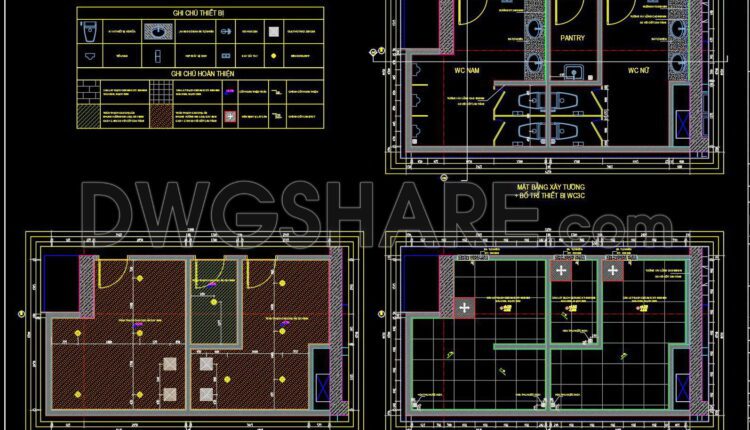 386. Free Download Of Cad Technical Drawings For The Construction Of Bathrooms In Townhouses (1)