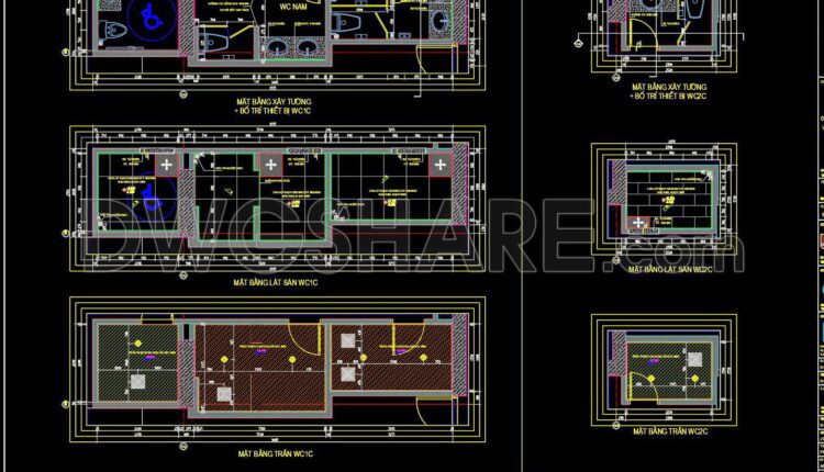 387. Free Download Cad Drawings For Townhouse Bathroom Construction And Tiling Layout (1)