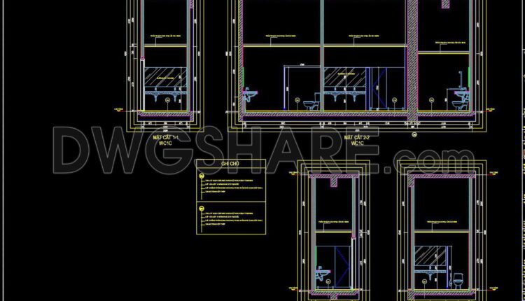387. Free Download Cad Drawings For Townhouse Bathroom Construction And Tiling Layout (2)