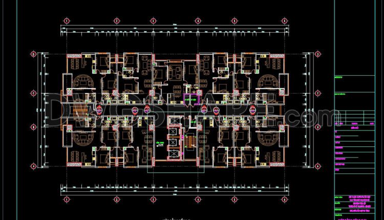40. Free Download 7th Floor Apartment Building Cad Layout Drawing (dwg File)