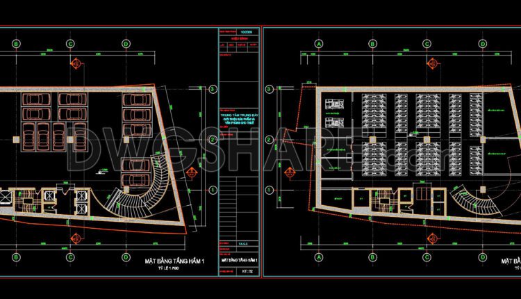 41. Free Download Detailed Basement Floor Plan For Commercial Center And Office Parking