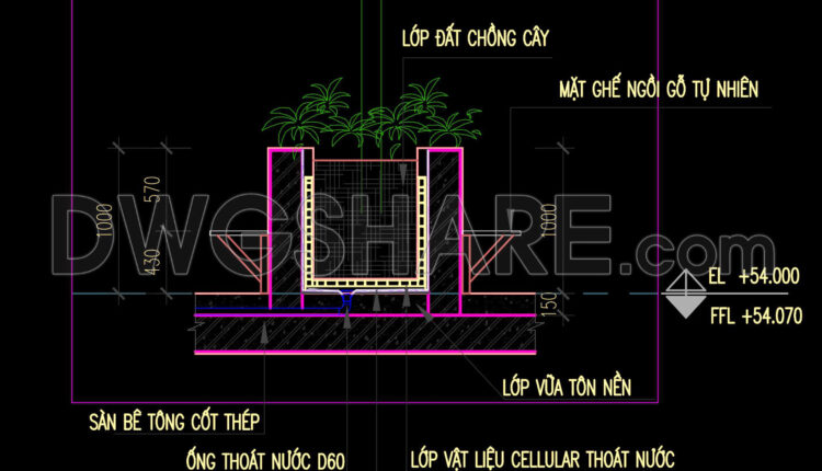 437. Free Download Detailed Cad Drawings For Outdoor Planter And Seating (1)