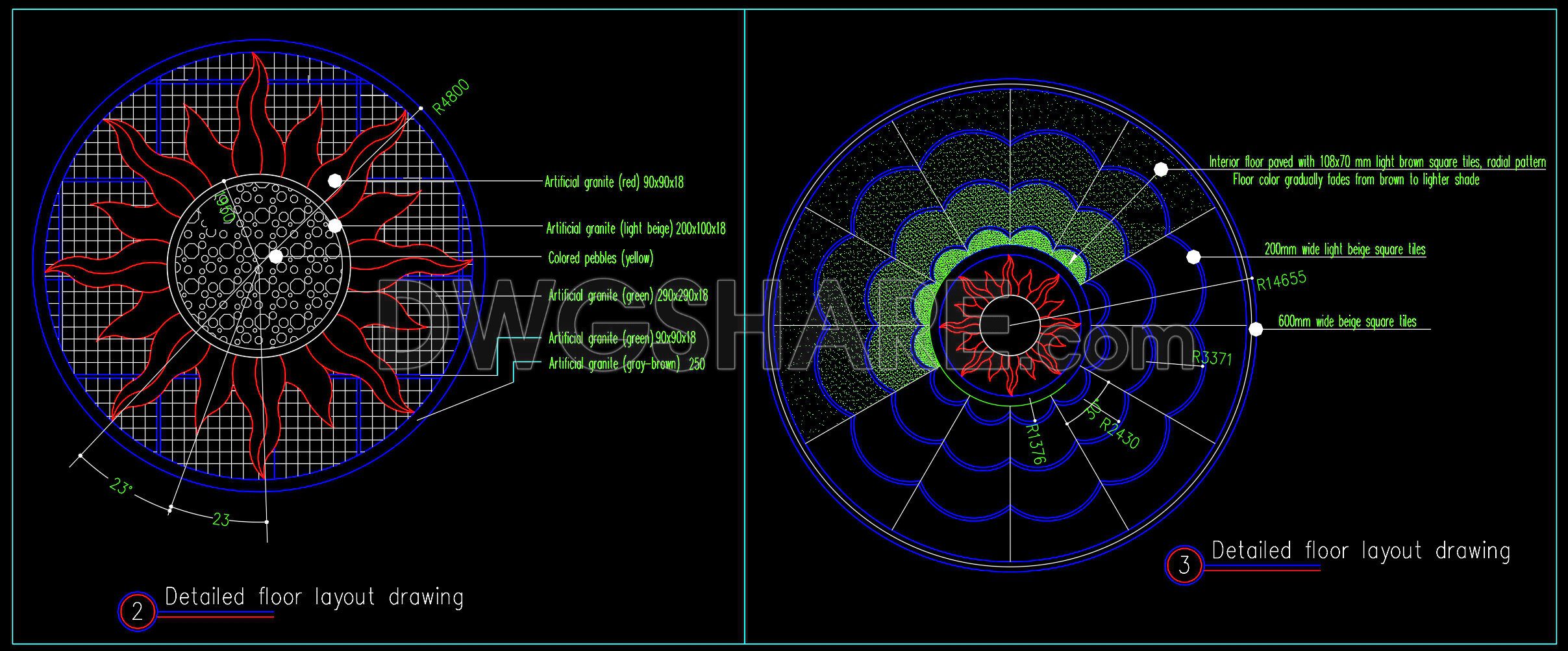 439. Free Download Cad Drawings Of Decorative Floor Patterns For Landscape Design (2)