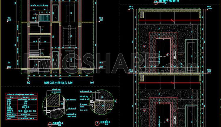 449. Free Download Detailed Cad Drawings Of Stairs And Elevator Shaft (1)