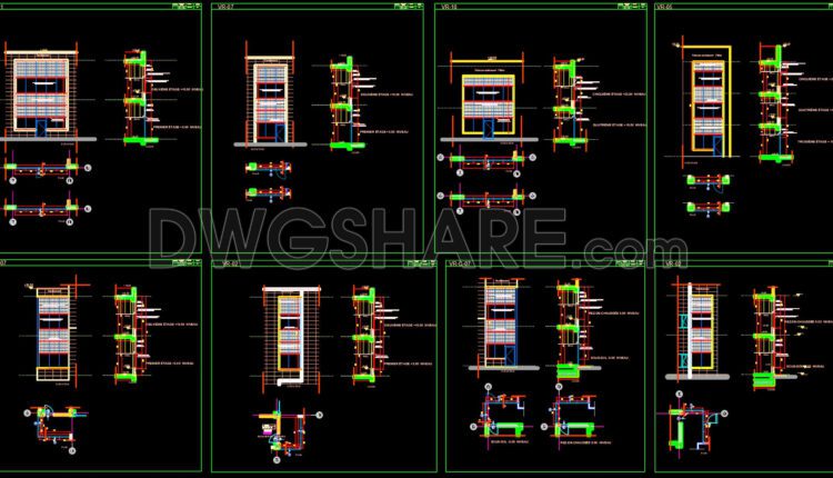 634. High-quality Curtain Wall Detail Cad Drawing – Free Dwg File (1)